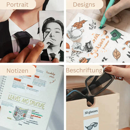 Mini trådløs lommeprinter med Bluetooth til fotos, etiketter og noter