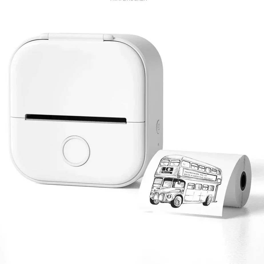 Mini trådløs lommeprinter med Bluetooth til fotos, etiketter og noter