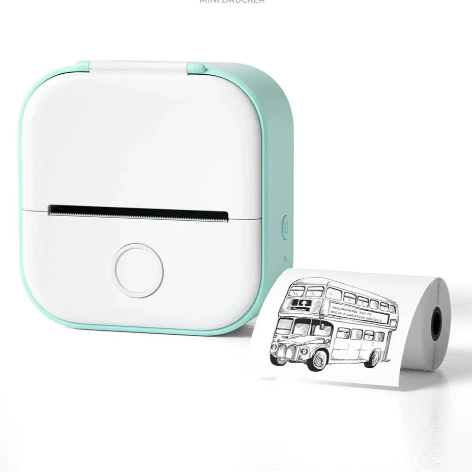 Mini trådløs lommeprinter med Bluetooth til fotos, etiketter og noter