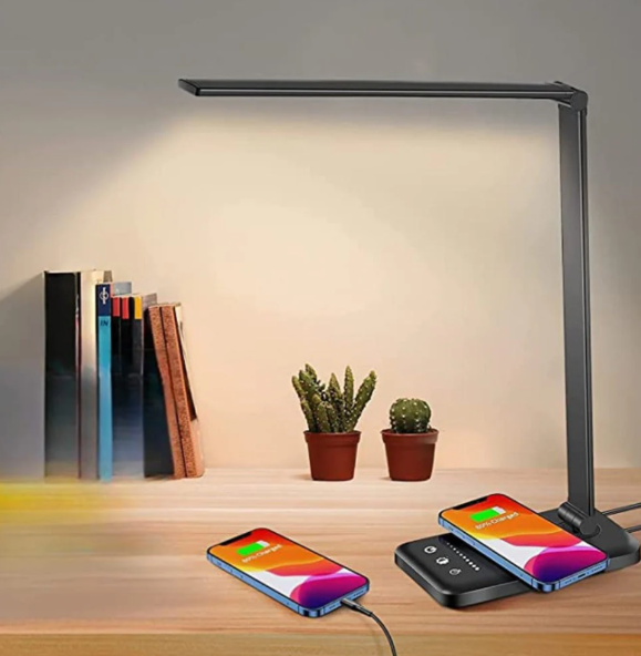 Moderne Justerbar LED Skrivebordslampe med USB-opladning Dæmpbar Bordlampe