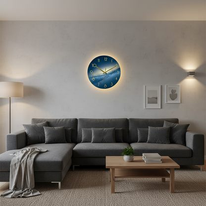 Stor Moderne Glasvægur – Minimalistisk Design til Køkken og Stue
