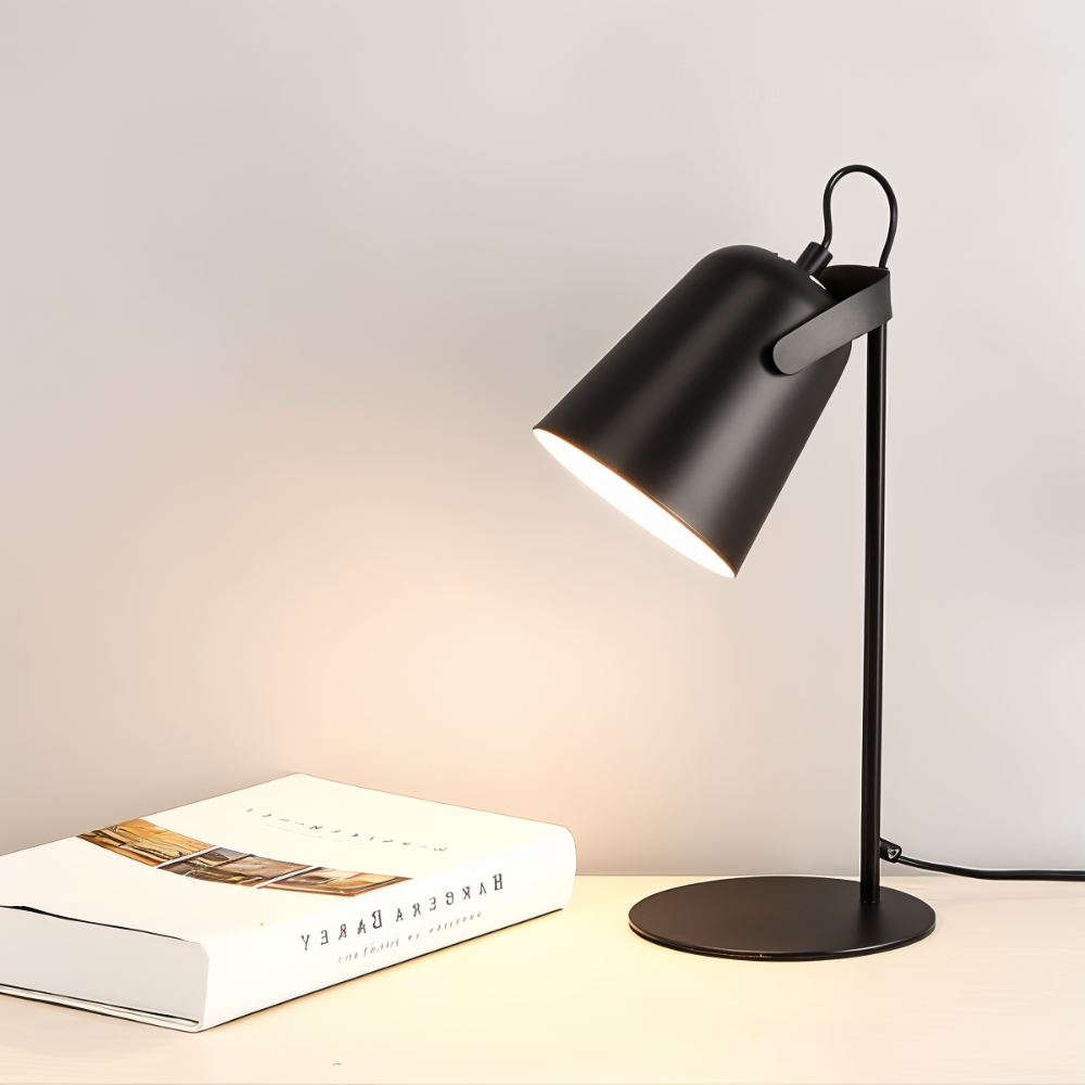 Moderne Drejelig Bordlampe med Justerbart Læselys