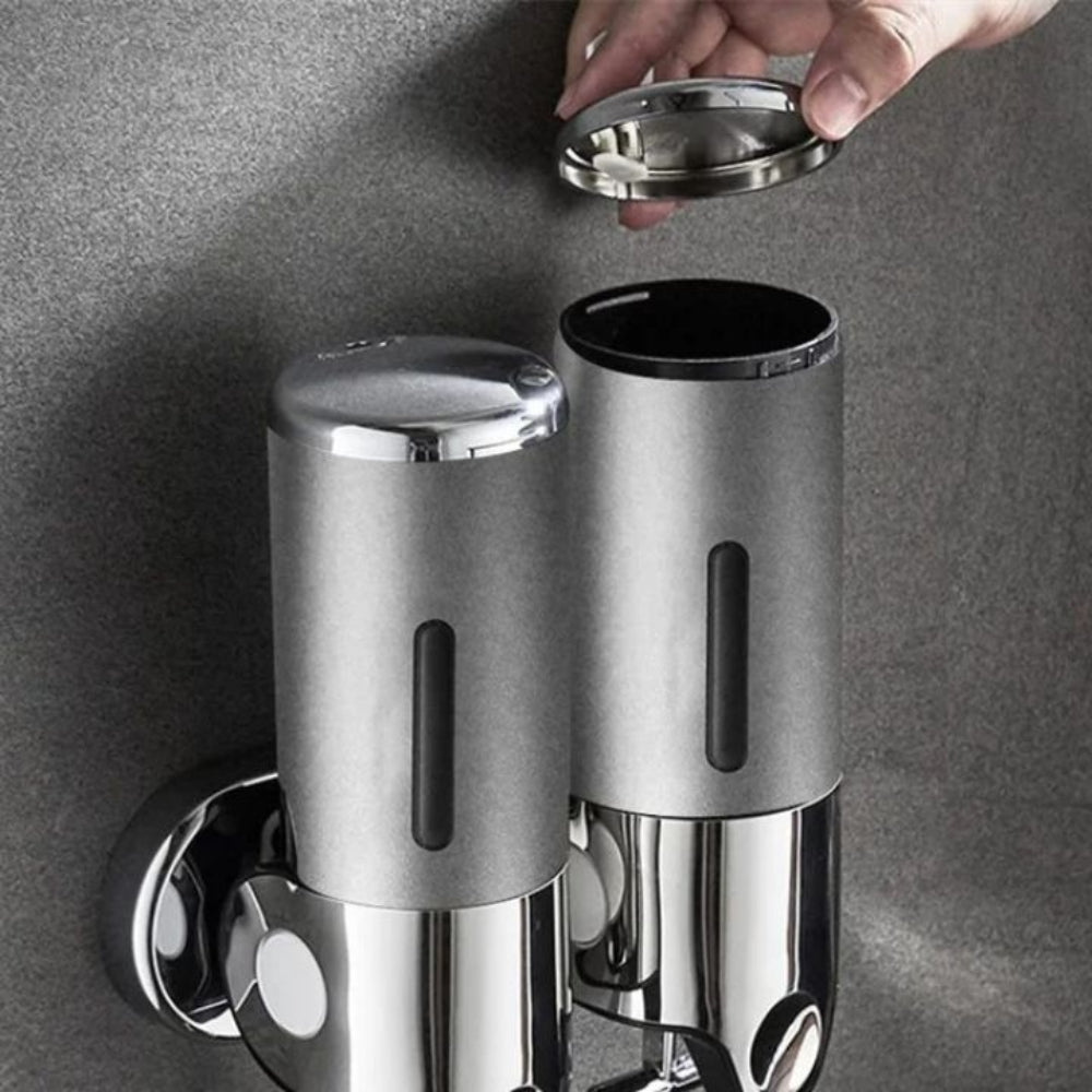 Moderne vægmonteret sæbedispenser i rustfrit stål til badeværelset