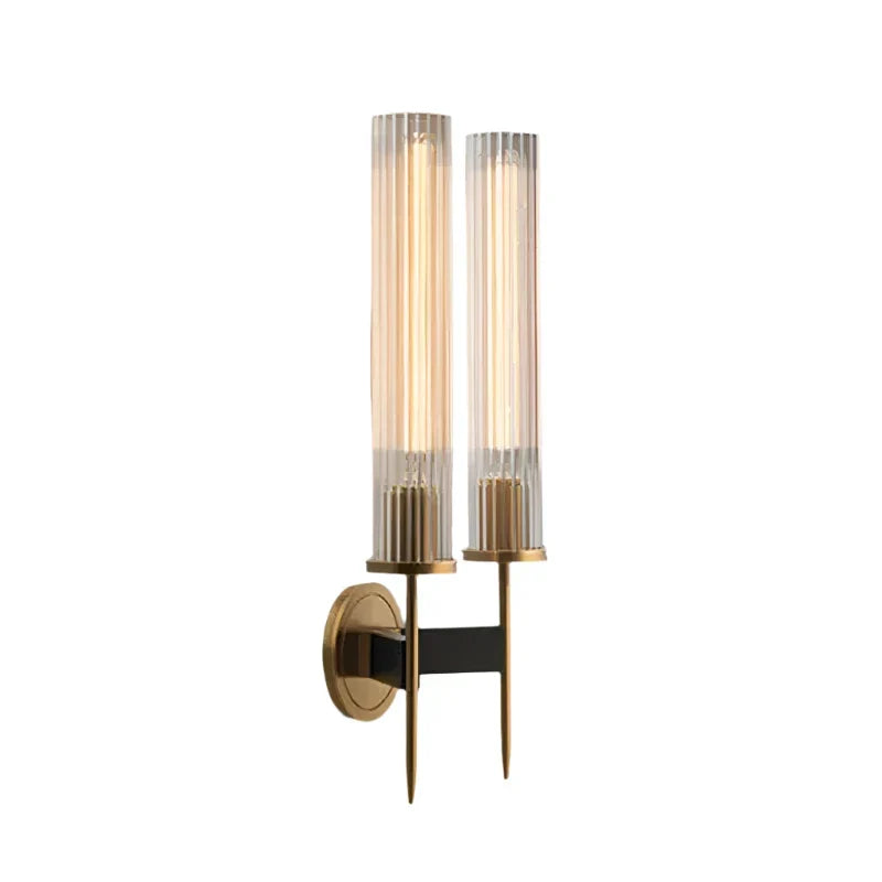 Möni Væglampe med Riflet Glas – Moderne Indendørslampe med Messingfinish