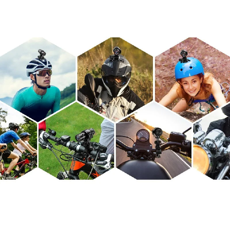 Motorcykelhjelmkamera HD 1080P med Vidvinkelobjektiv