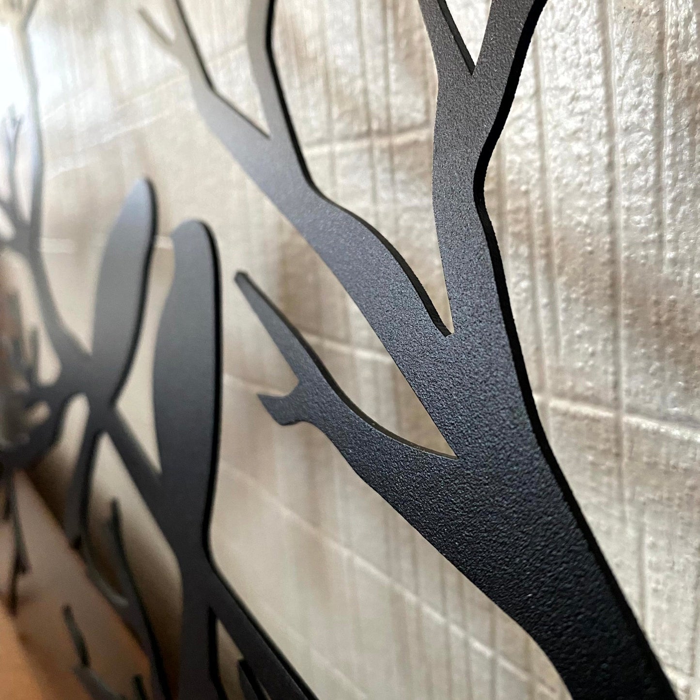 NatureCraft Moderne Metal Vægkunst med Fugl i Sort Geometrisk Design