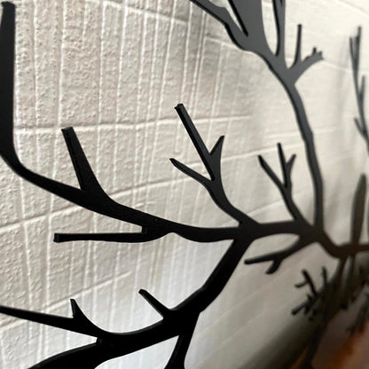 NatureCraft Moderne Metal Vægkunst med Fugl i Sort Geometrisk Design