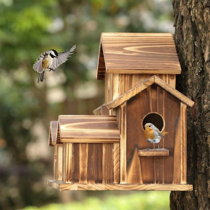 NatureNest Håndlavet Fuglehus i Træ til Have og Udendørs Indretning