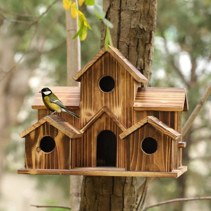 NatureNest Håndlavet Fuglehus i Træ til Have og Udendørs Indretning