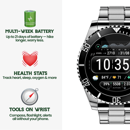 Nexos Pro Taktisk Smartwatch med GPS og Sundhedsmåling