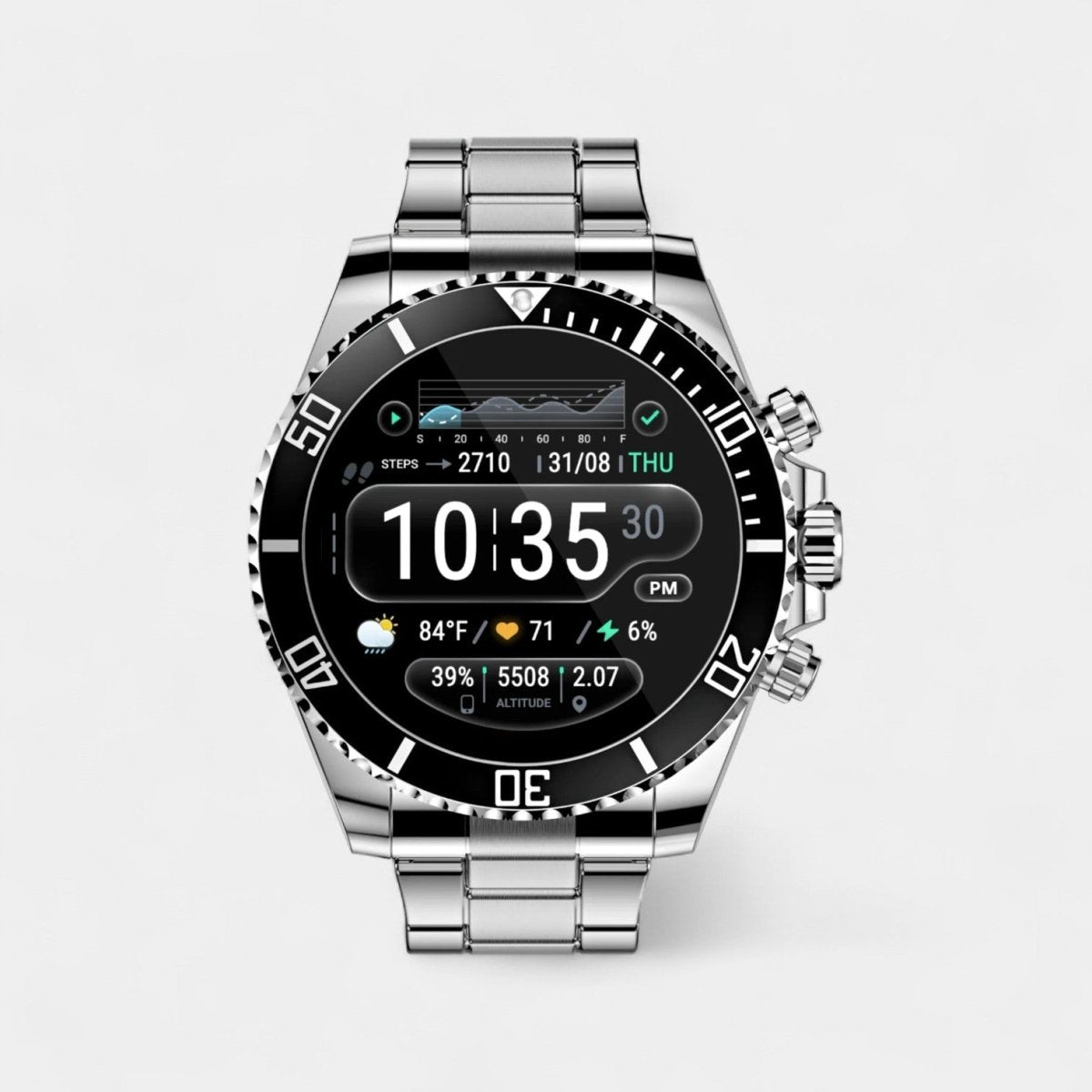 Nexos Pro Taktisk Smartwatch med GPS og Sundhedsmåling