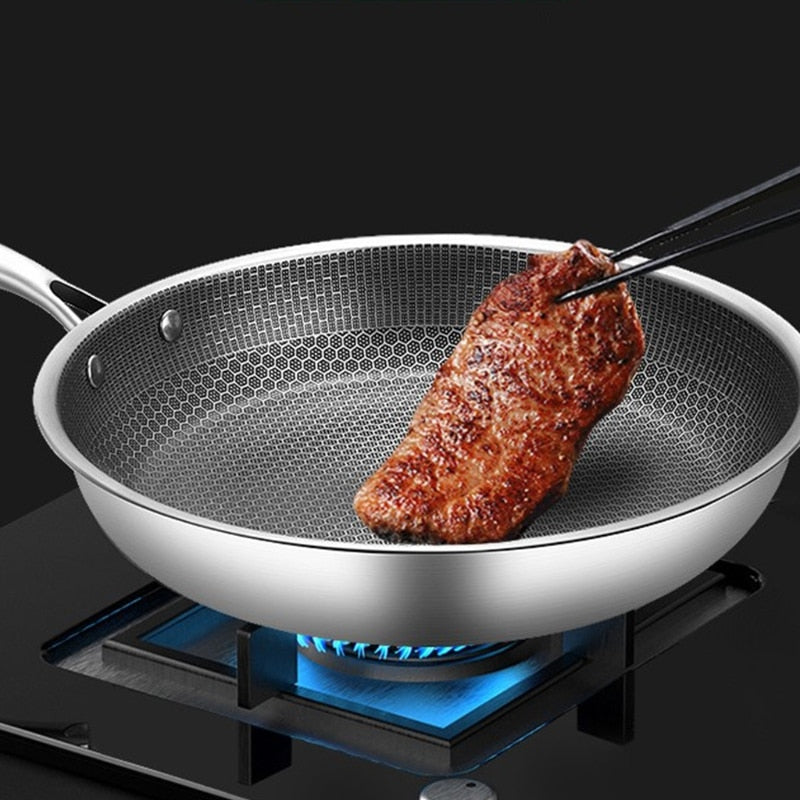 Nonstick Stegepande i Rustfrit Stål Ridsefast Holdbar 30 cm