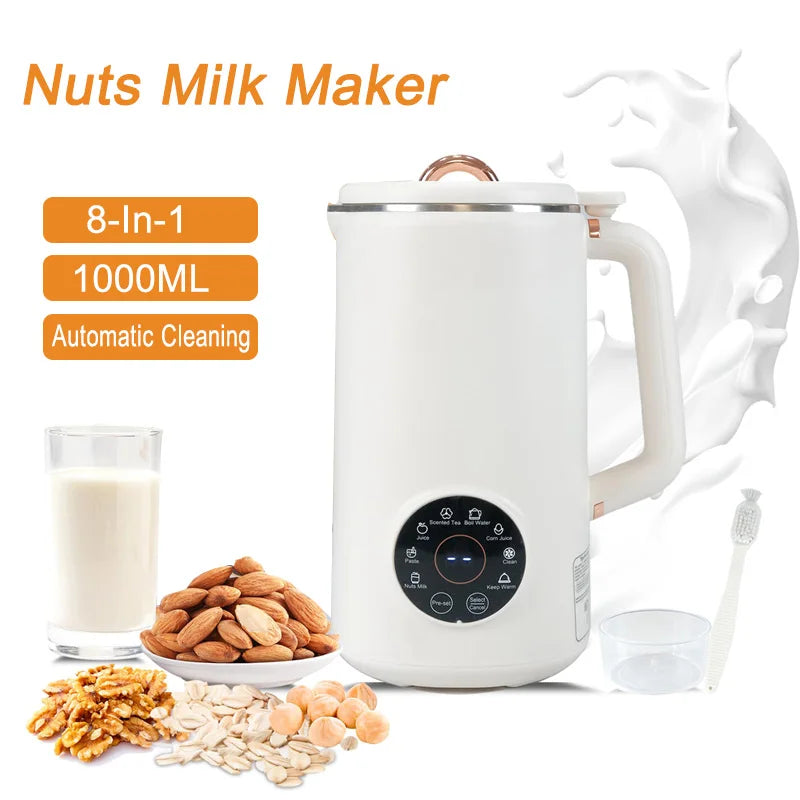 NutriBlend 8-i-1 Plantedriksmaskine – 1000 ml Automatisk Maskine til Plantedrik