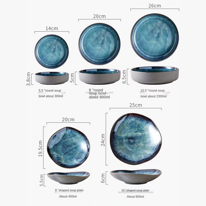 Ocean Breeze Porcelænsstel – 11 Dele med Kystinspireret Design