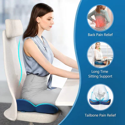 OrthoSeat Sædehynde i Memory Foam med U-formet Design og Støtte til Haleben og Lænd