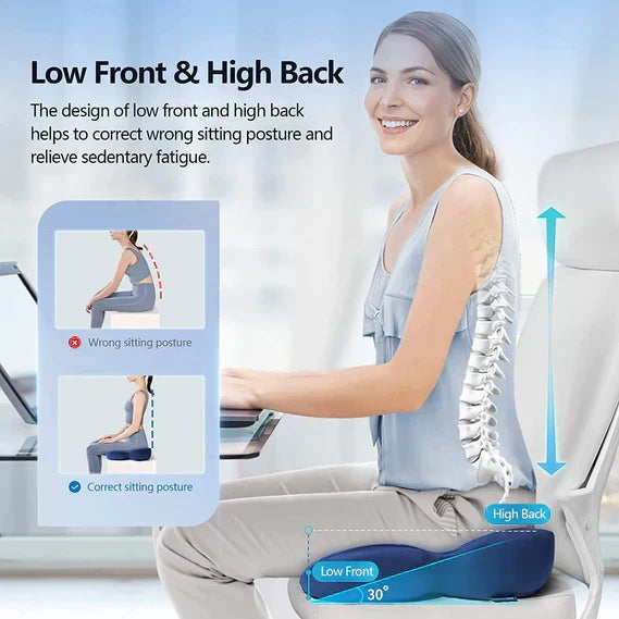 OrthoSeat Sædehynde i Memory Foam med U-formet Design og Støtte til Haleben og Lænd