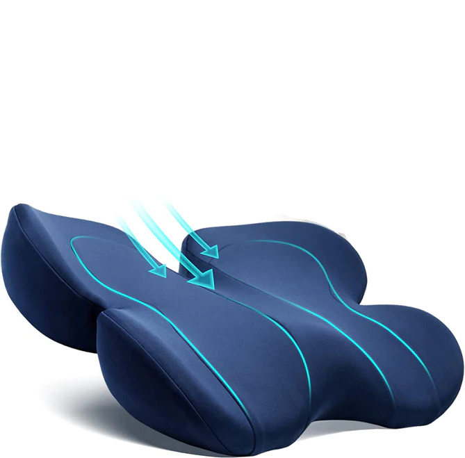 OrthoSeat Sædehynde i Memory Foam med U-formet Design og Støtte til Haleben og Lænd