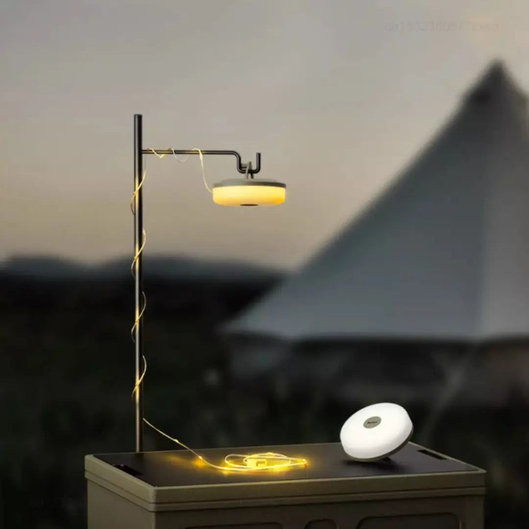 Oprullelig LED Campinglampe 10 m – USB Opladelig Vandtæt