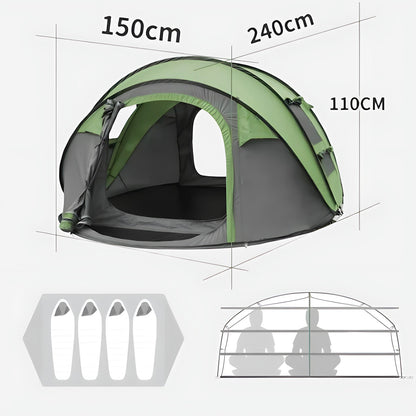 4-personers pop-up campingtelt – Vandtæt, letvægt og nem opsætning
