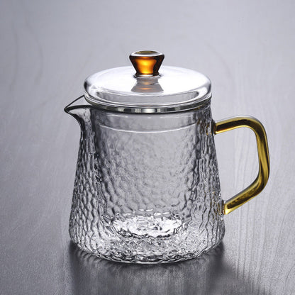 Pindefang Glastekande med Teinfuser og Gyldent Håndtag Varmebestandig