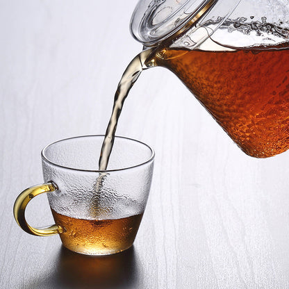 Pindefang Glastekande med Teinfuser og Gyldent Håndtag Varmebestandig