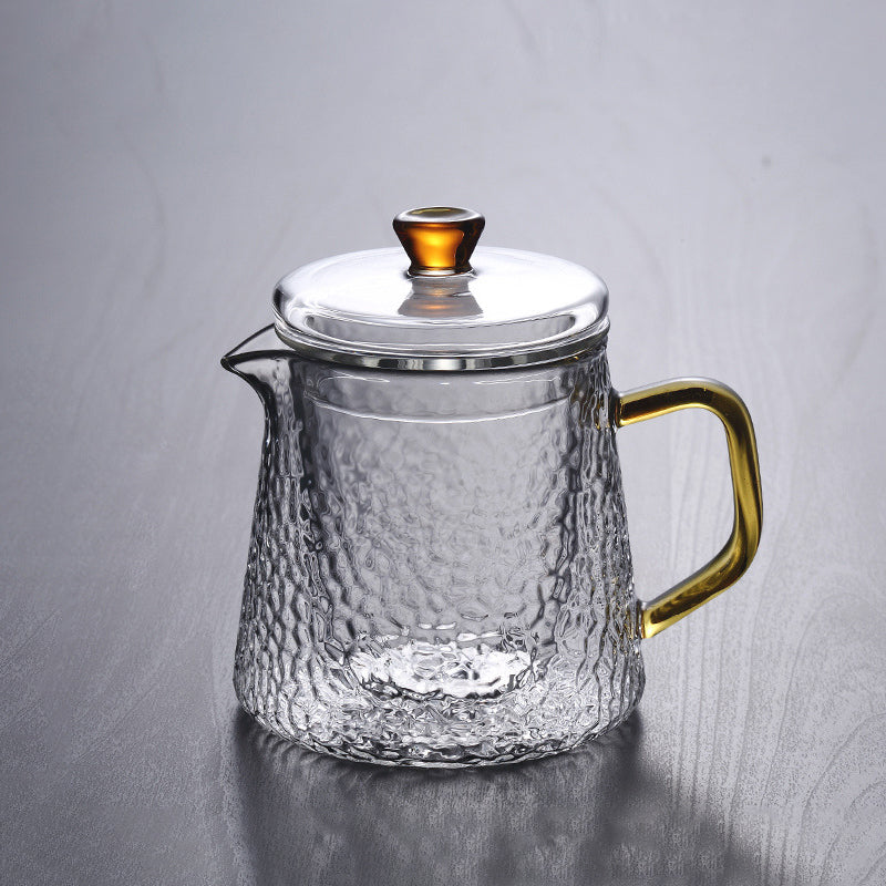 Pindefang Glastekande med Teinfuser og Gyldent Håndtag Varmebestandig