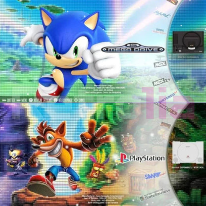 PixelDrive Retrospilkonsol med 2 Trådløse Controllere og 64 GB