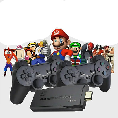 PixelDrive Retrospilkonsol med 2 Trådløse Controllere og 64 GB