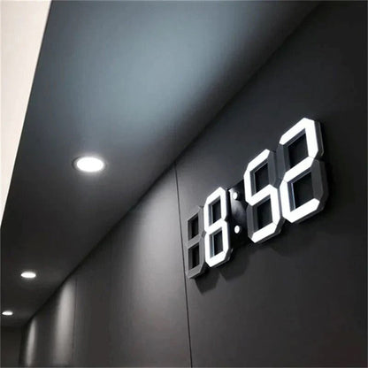 PixelTime 3D LED Digital Vægur med Temperatur, Dato og Alarm