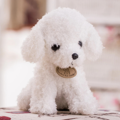 Blød Plys Teddyhund Krammebamse til Børn og Hundeelskere