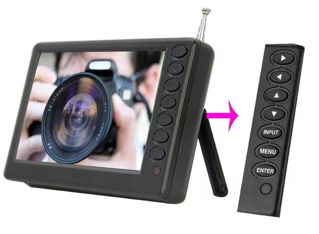 Bærbart 9" Mini LED-TV med Genopladeligt Batteri og Widescreen