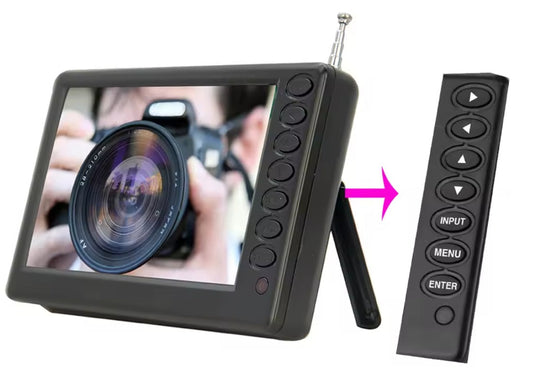 Bærbart 9" Mini LED-TV med Genopladeligt Batteri og Widescreen