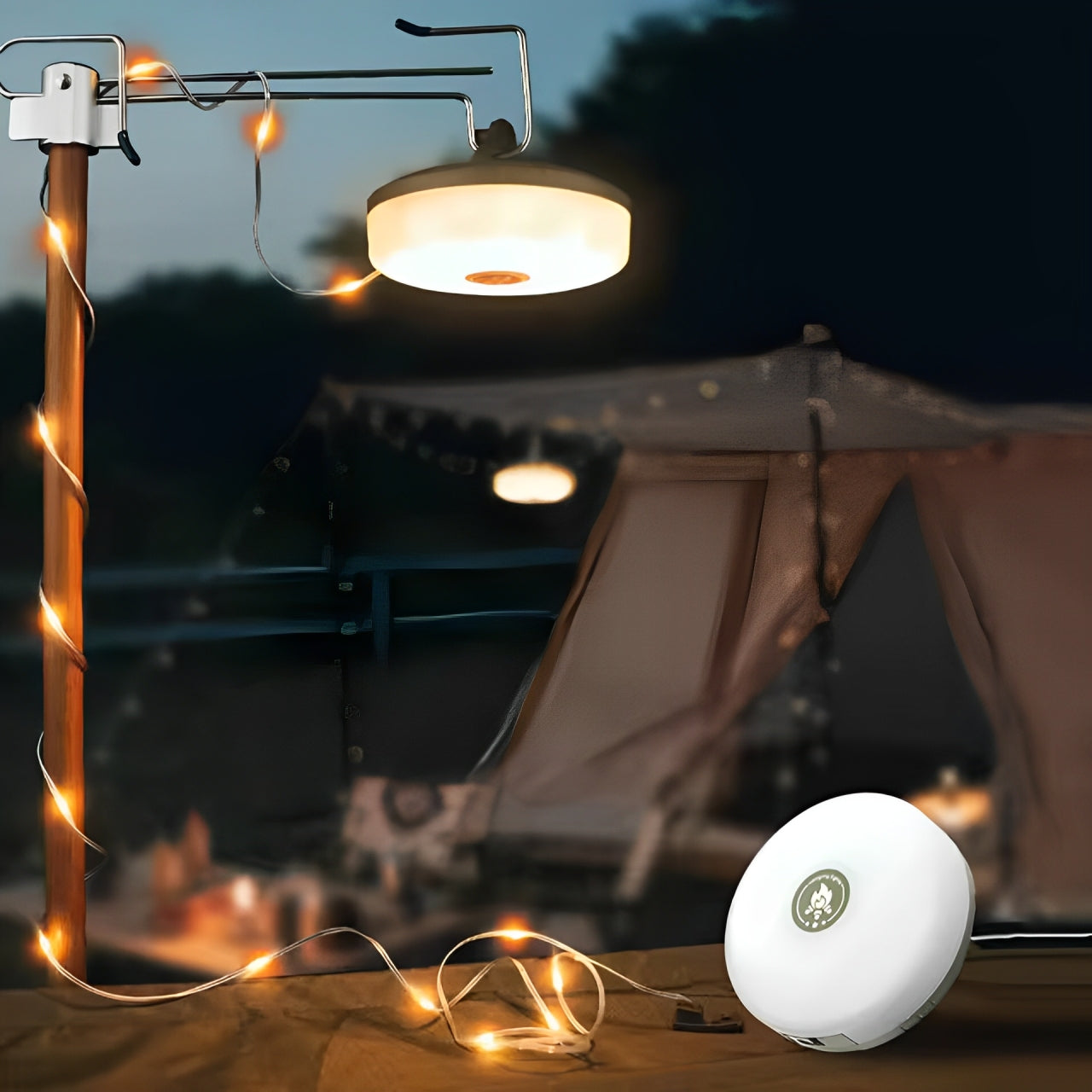 Portable LED Lyskæde til Camping, USB-genopladelig, Vandtæt 10 m