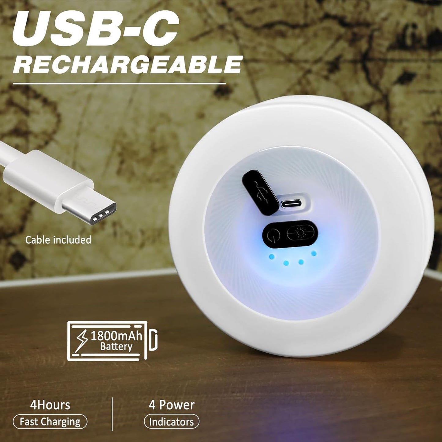 Portable LED Lyskæde til Camping, USB-genopladelig, Vandtæt 10 m