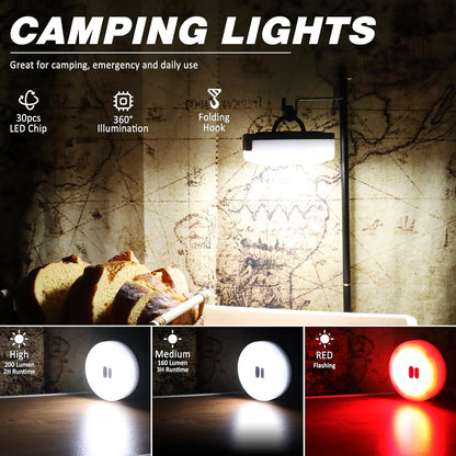 Portable LED Lyskæde til Camping, USB-genopladelig, Vandtæt 10 m