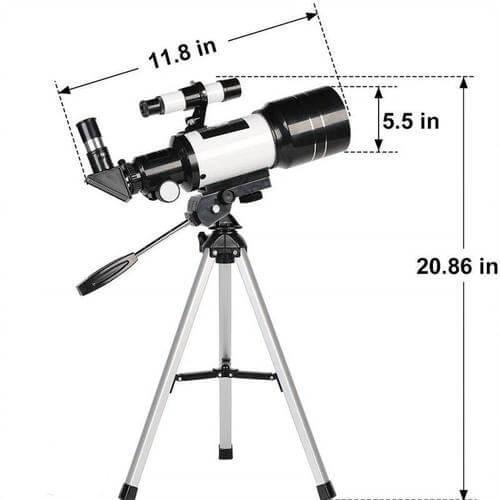 Professionelt Teleskop med Stativ, 150x Zoom til Stjernekiggeri og Månekiggeri