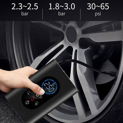 QuickAir Elektrisk Dækpumpe med Digitalt Display, Trådløs Luftkompressor