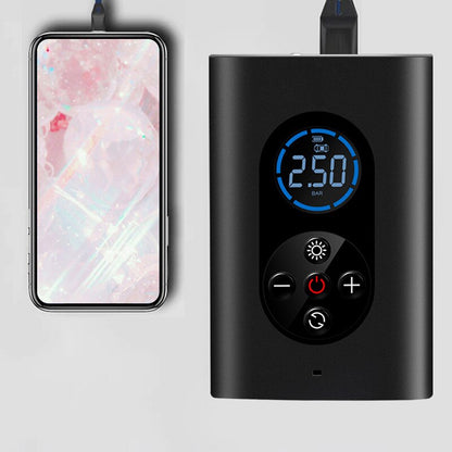 QuickAir Elektrisk Dækpumpe med Digitalt Display, Trådløs Luftkompressor