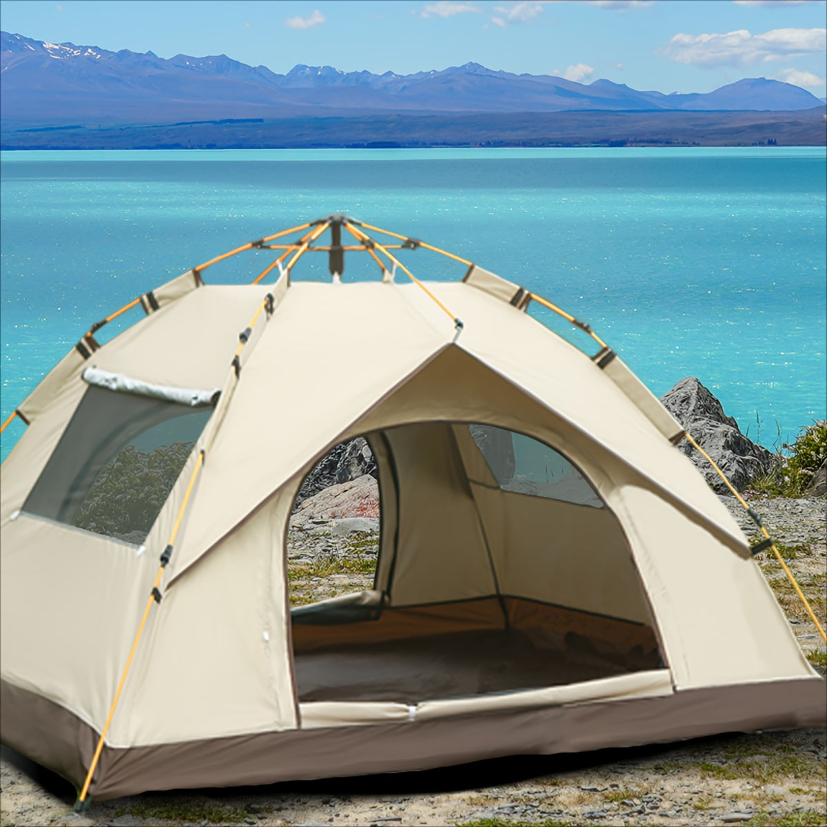 QuickCamp Pop Up Telt til 4 Personer med UV-Beskyttelse og Hurtig Opsætning