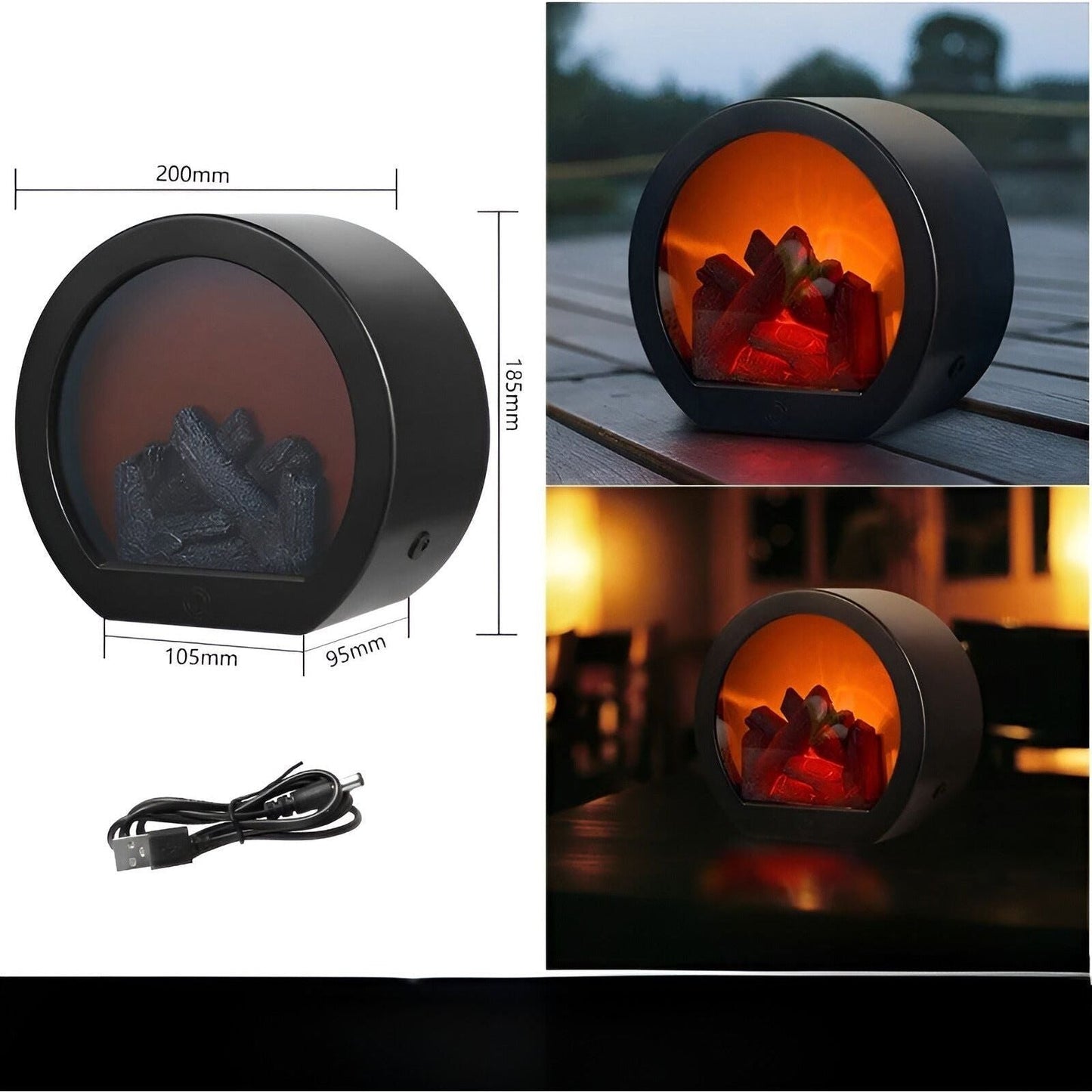 RadiantFlame LED-Lanterne med Realistisk Flammeeffekt