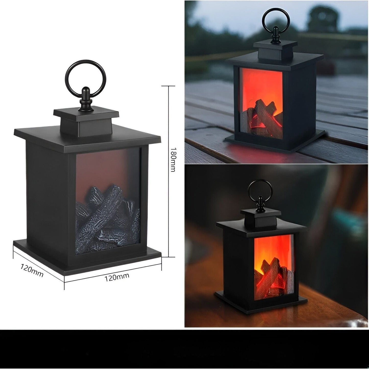 RadiantFlame LED-Lanterne med Realistisk Flammeeffekt