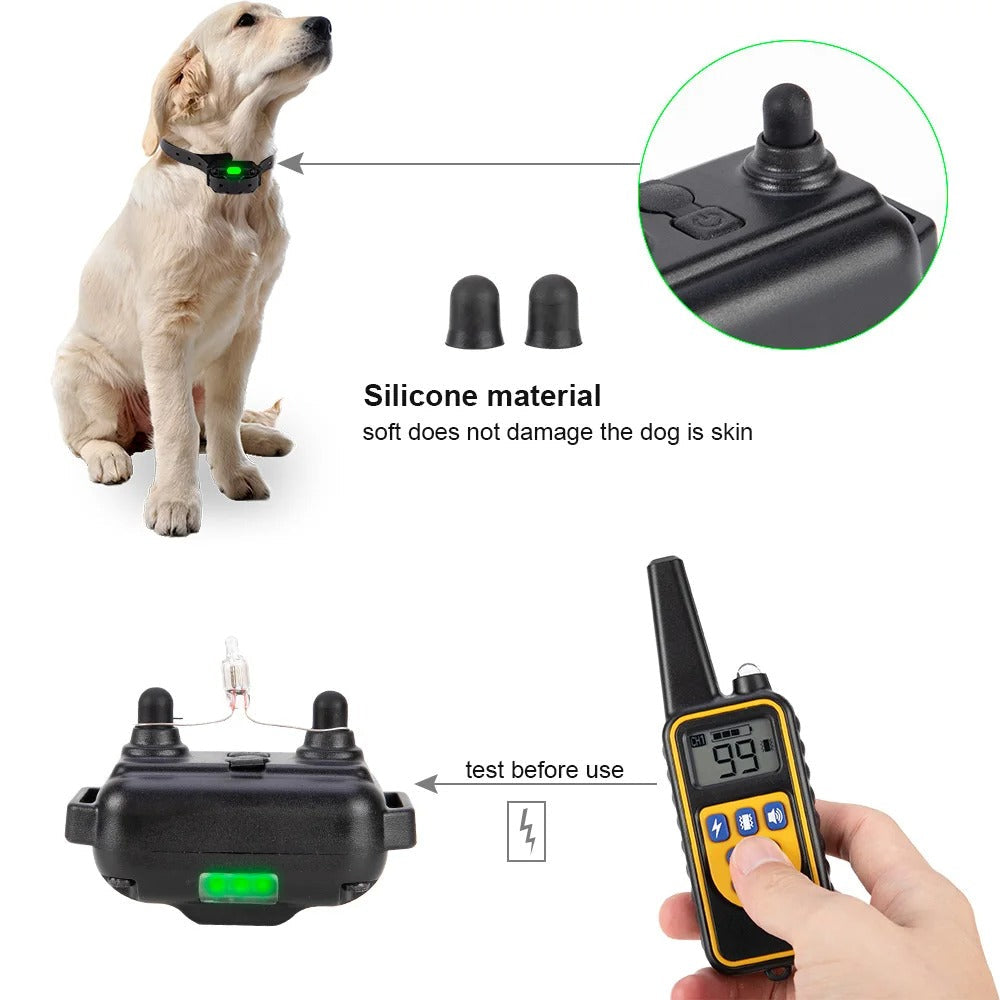 Genopladeligt Anti-Gø Hundehalsbånd med Fjernbetjening og Vandtæt Design