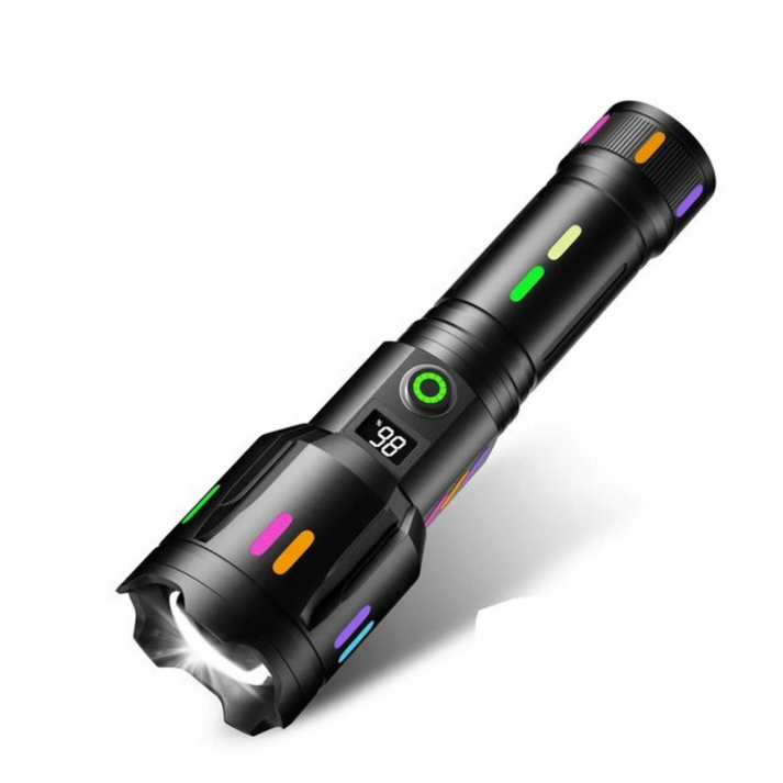 Genopladelig LED Lommelygte 9000 Lumen med Justerbar Lysstråle