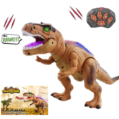 Fjernstyret T-Rex dinosaurlegetøj med LED-lys og brølende lyde