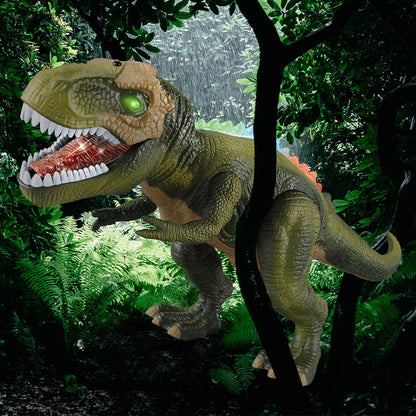 Fjernstyret T-Rex dinosaurlegetøj med LED-lys og brølende lyde