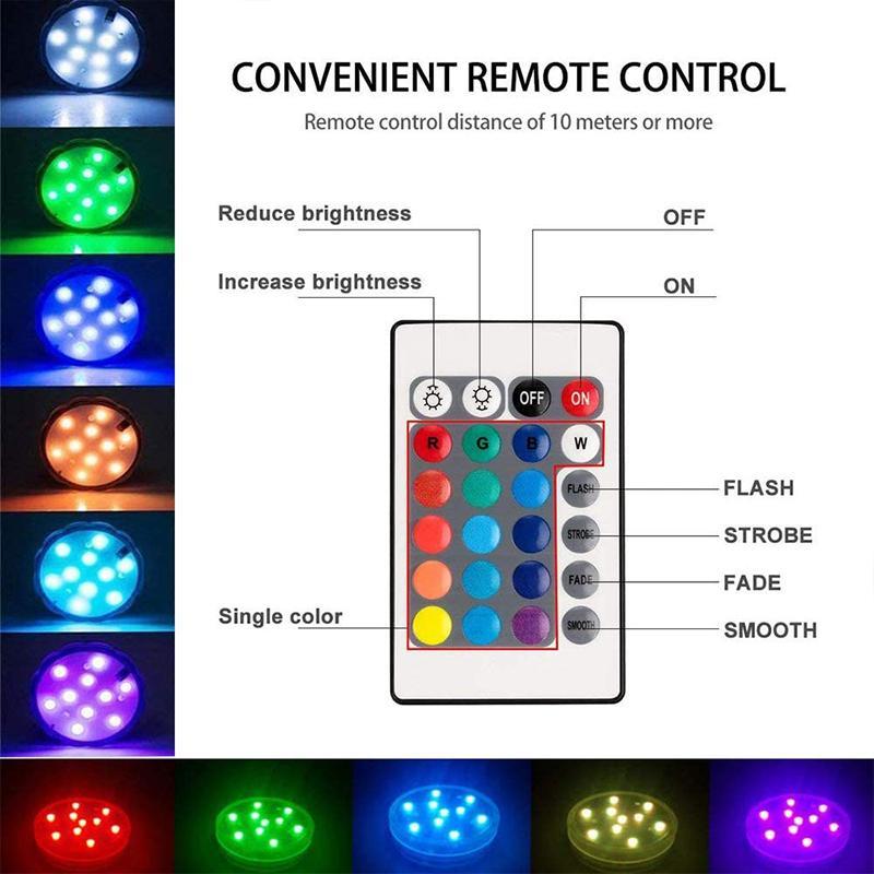 Fjernbetjent Vandtæt LED Poollampe RGB Undervandslampe til Pool og Spa