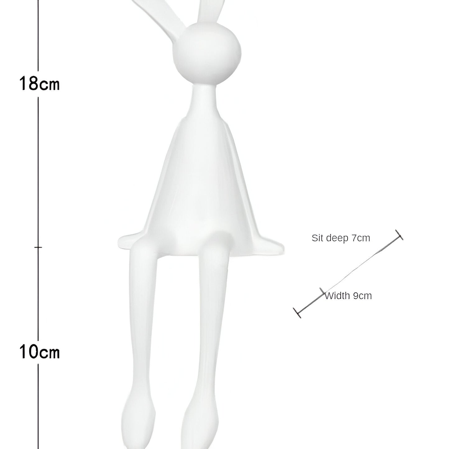 ResinLux Moderne Påskehare i Resin som Siddende Dekorationsfigur
