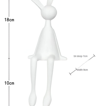 ResinLux Moderne Påskehare i Resin som Siddende Dekorationsfigur