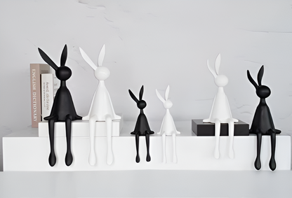 ResinLux Moderne Påskehare i Resin som Siddende Dekorationsfigur