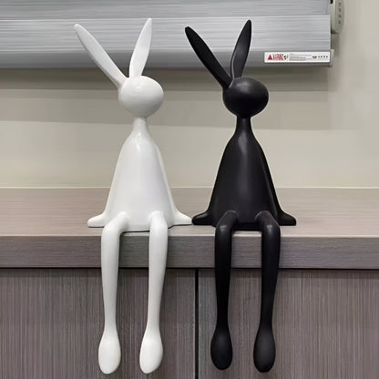 ResinLux Moderne Påskehare i Resin som Siddende Dekorationsfigur